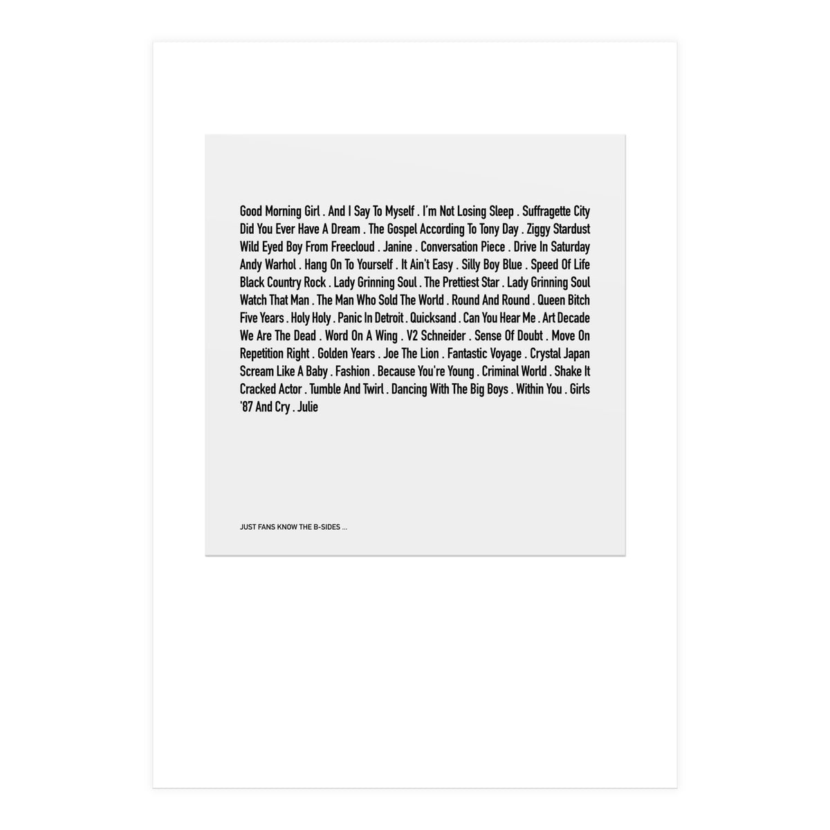 JUST BOWIE (Print Only)