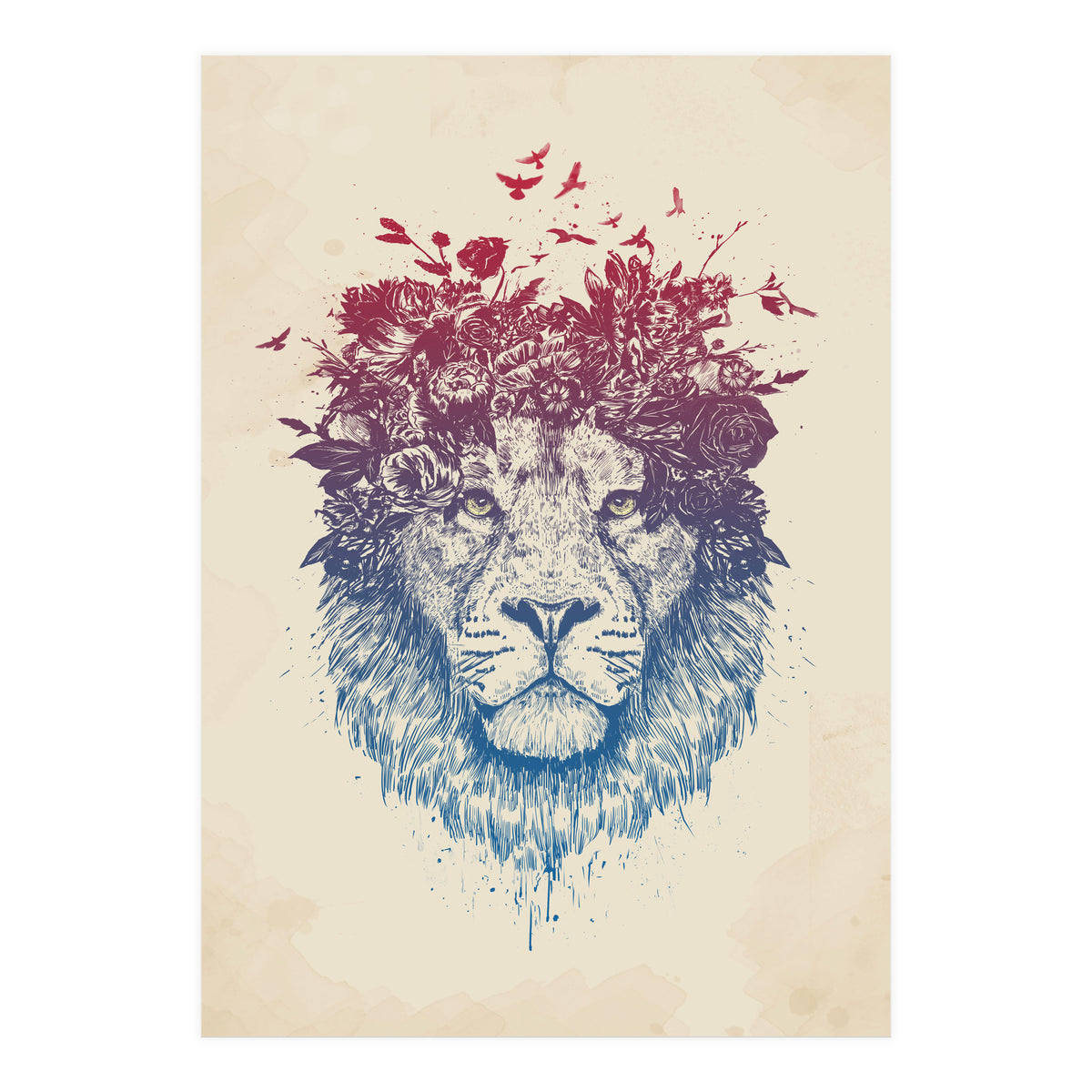 Floral Lion III (Print Only)