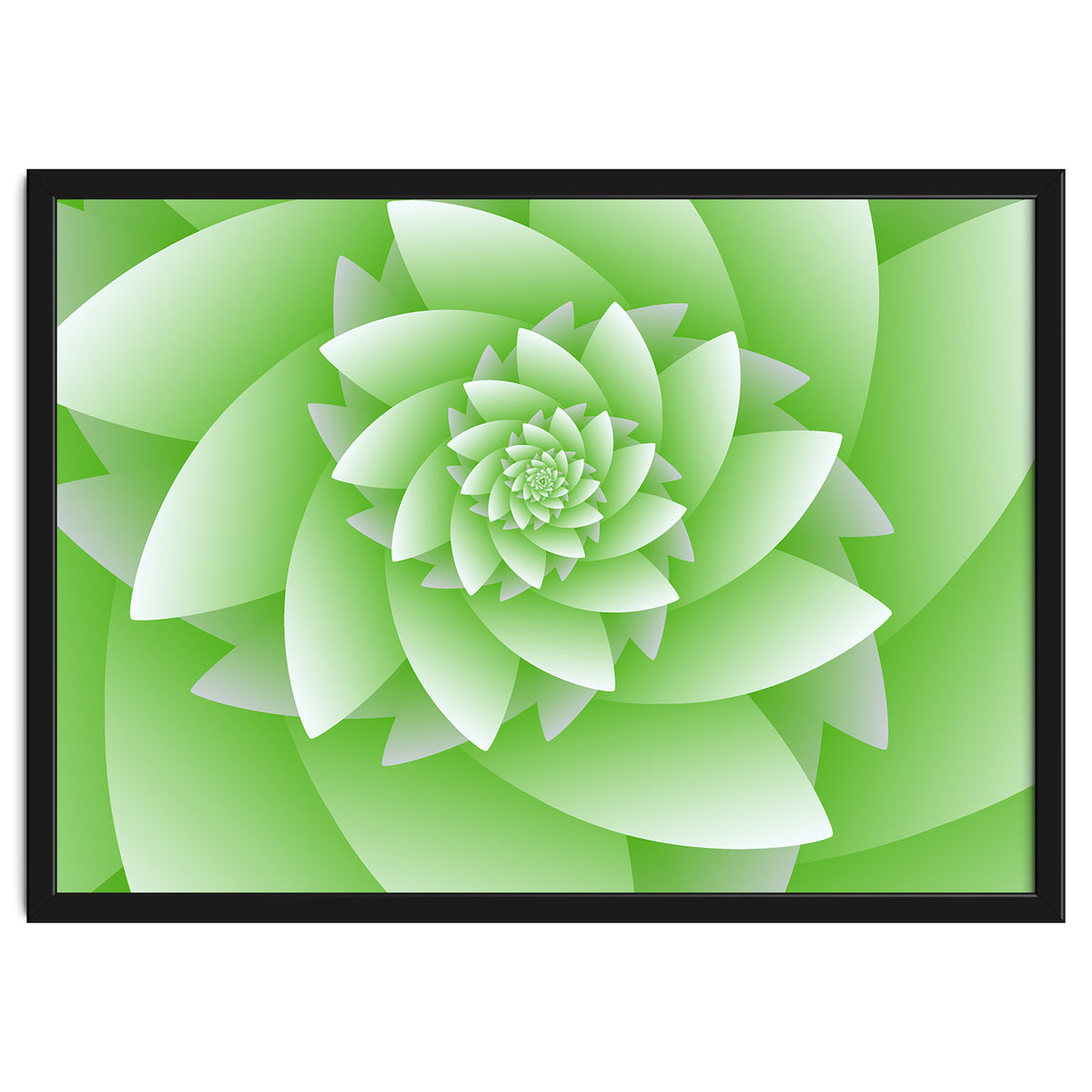 Abstract Green Floral Optical Illusions Art