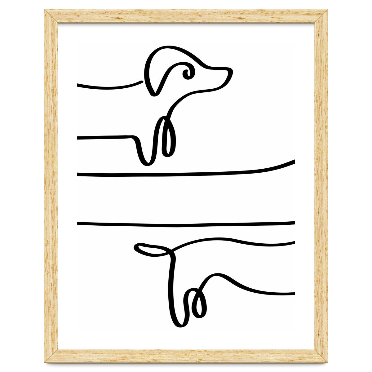 One Line Art Dachshund