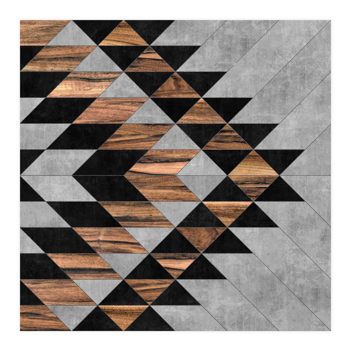 Urban Tribal Pattern No.10 - Concrete and Wood (Print Only)