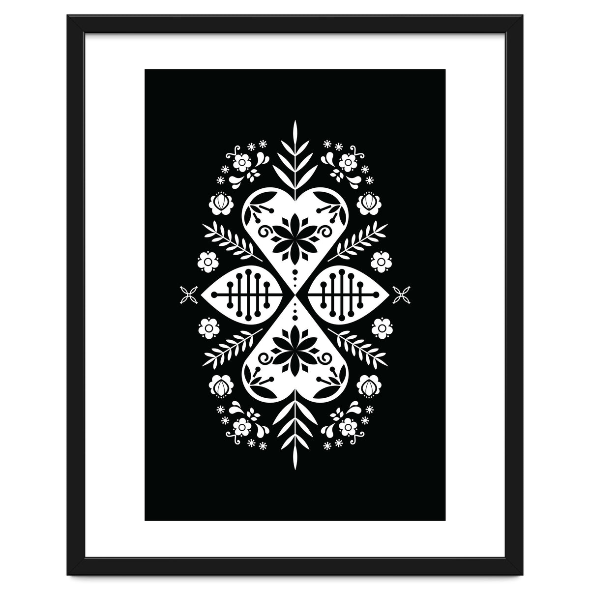 Scandinavian Folk Pattern Monochrome 01