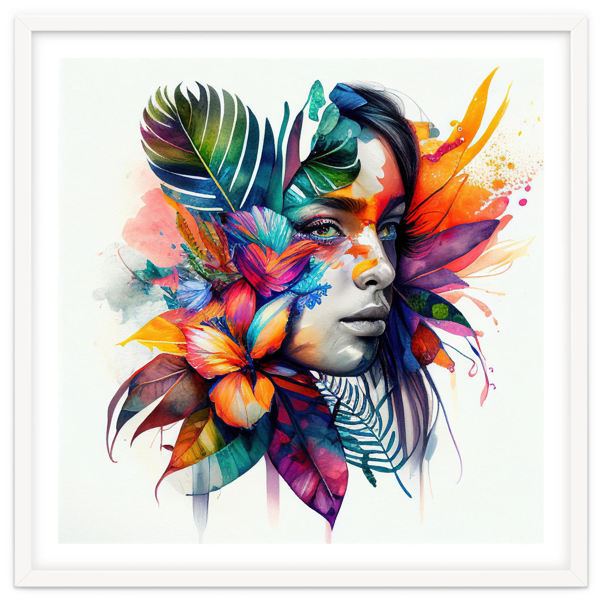 Watercolor Native Woman #1