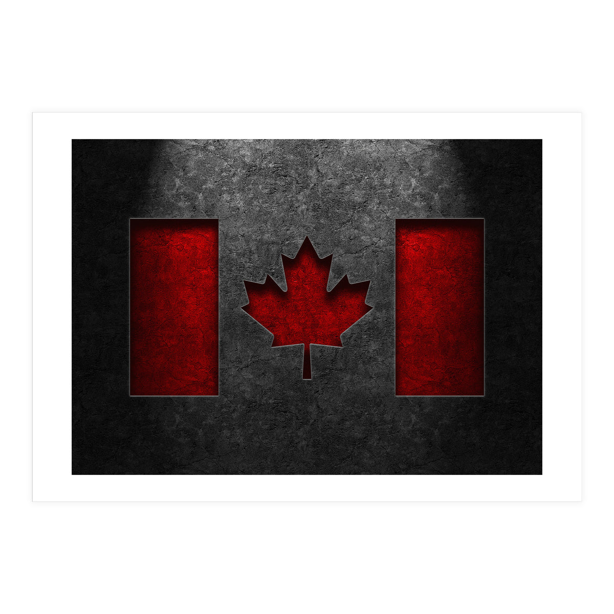 Canadian Flag Stone Texture (Print Only)
