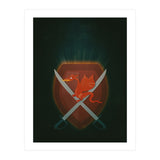 Heraldic dragon and cutlasses (Print Only) thumbnail