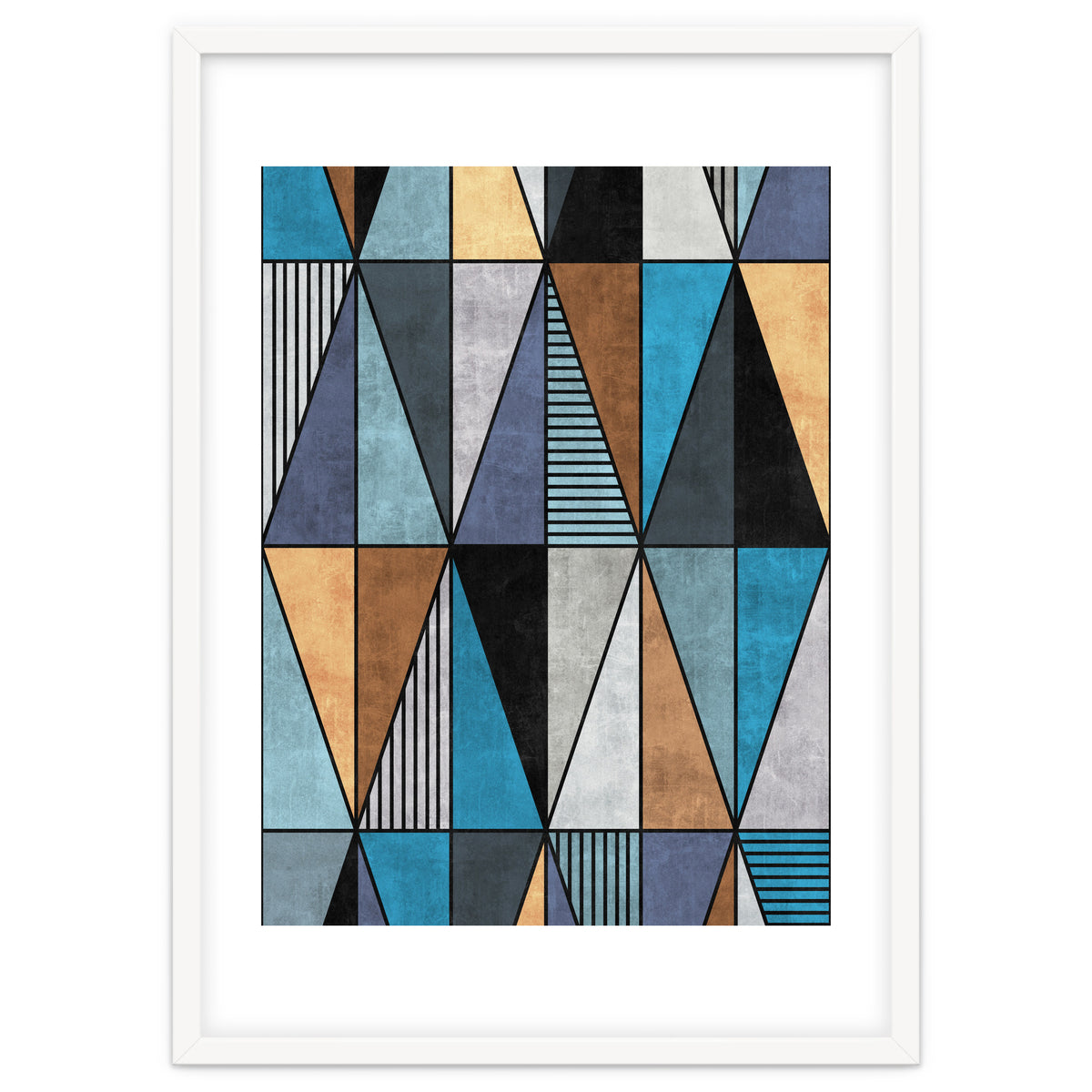 Colorful Concrete Triangles - Blue, Grey, Brown