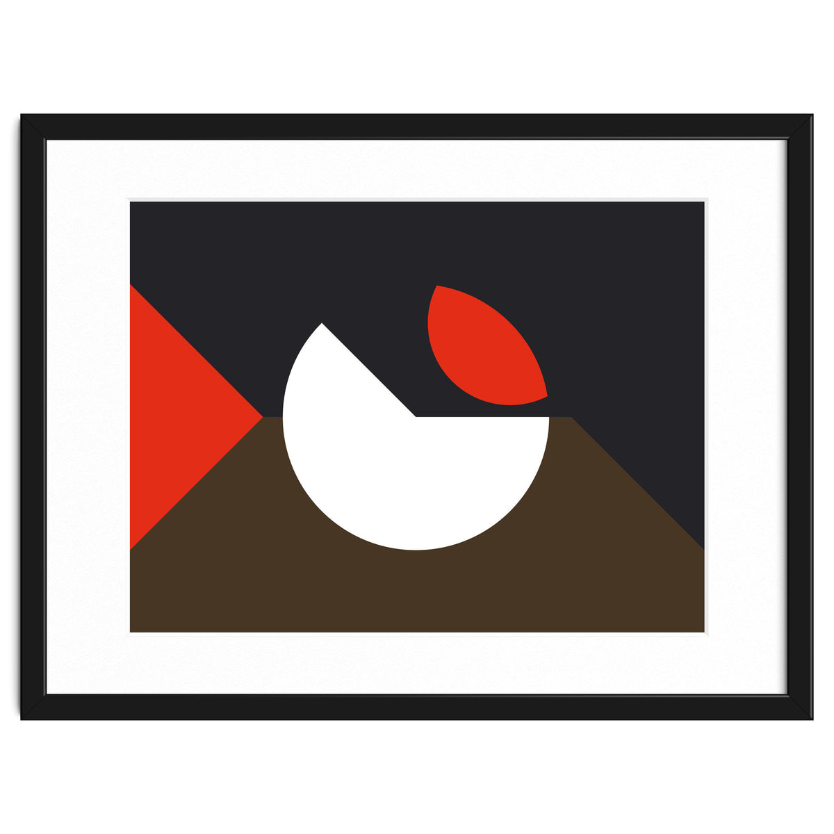 Geometric Shapes No. 10 - brown, dark blue & red