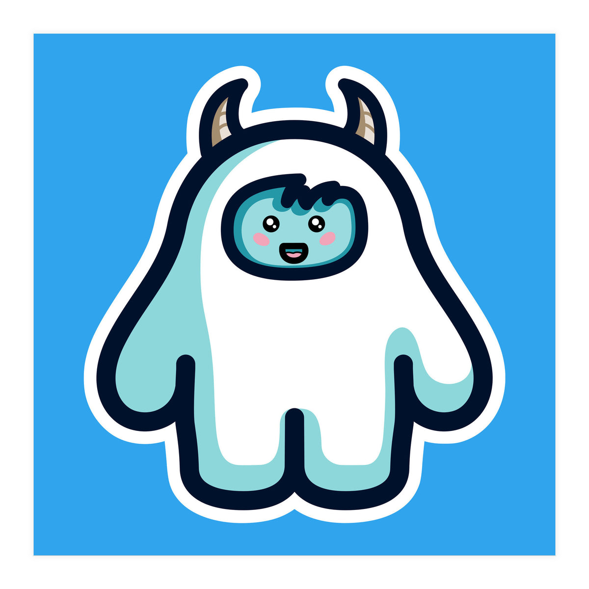 Kawaii Cute Abominable Snowman Yeti (Print Only)