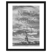 NYC Statue of Liberty | Text & Skyline