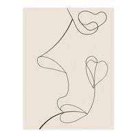 Continuous Line Art Face Drawing Floral Shapes (Print Only)