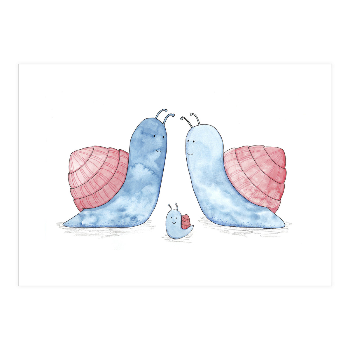 Blue Snail Family (Print Only)