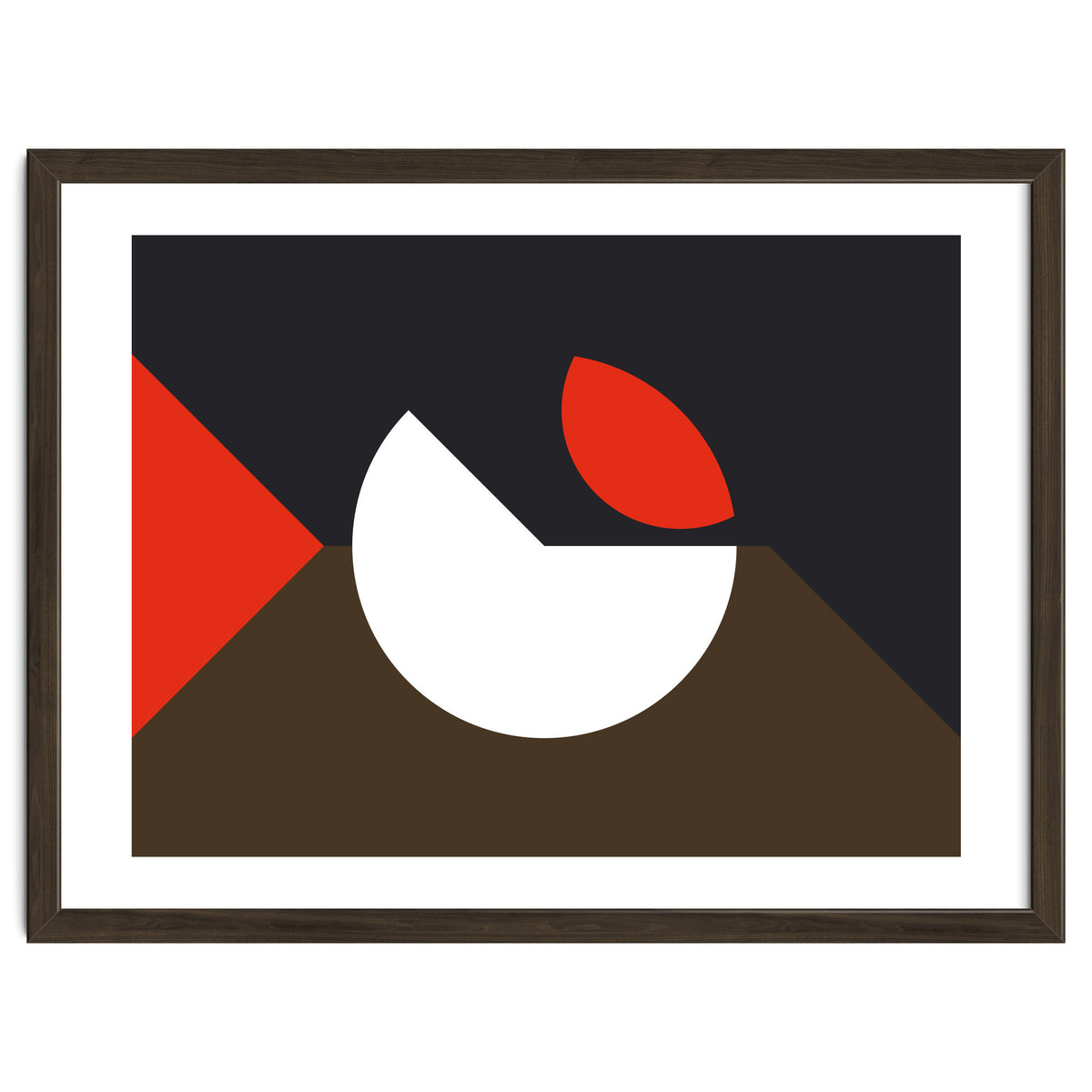 Geometric Shapes No. 10 - brown, dark blue & red