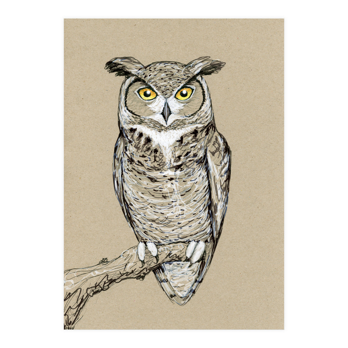 Great horned owl (Print Only)