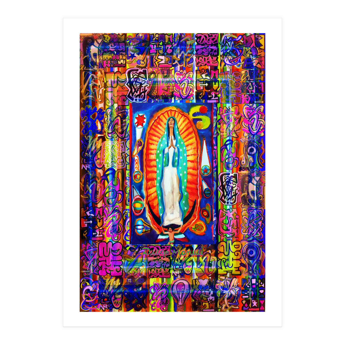 Graffiti Digital 2022 344 and Virgin of Guadalupe (Print Only)
