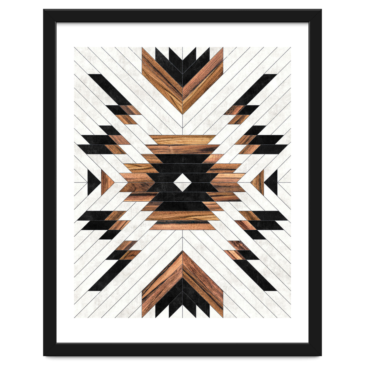 Urban Tribal Pattern No.5 - Aztec - Concrete and Wood
