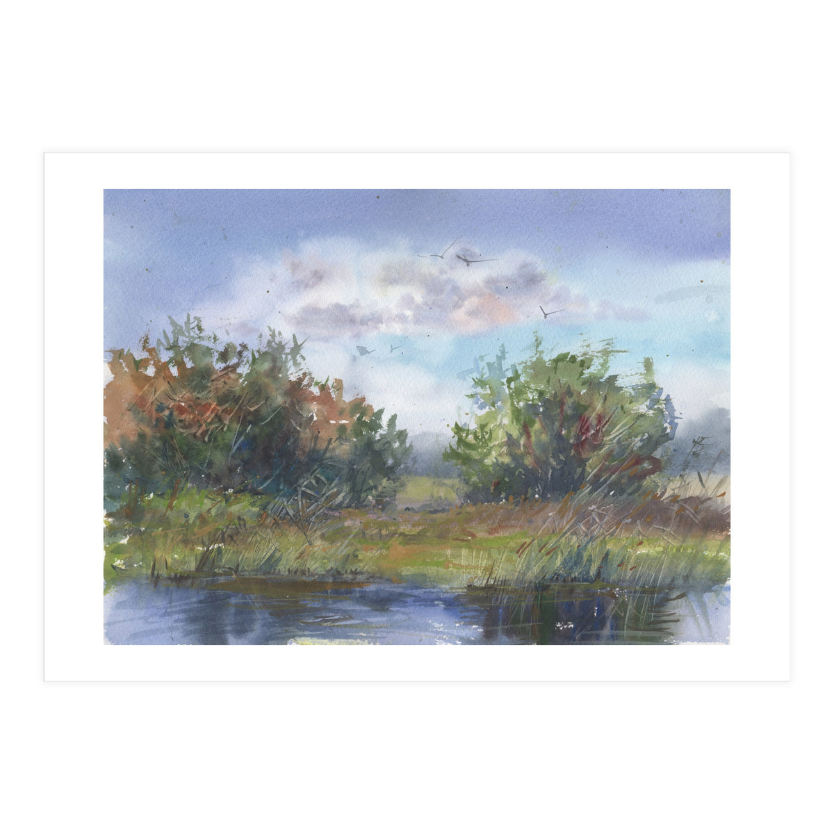 Watercolor Landscape Painting (Print Only)