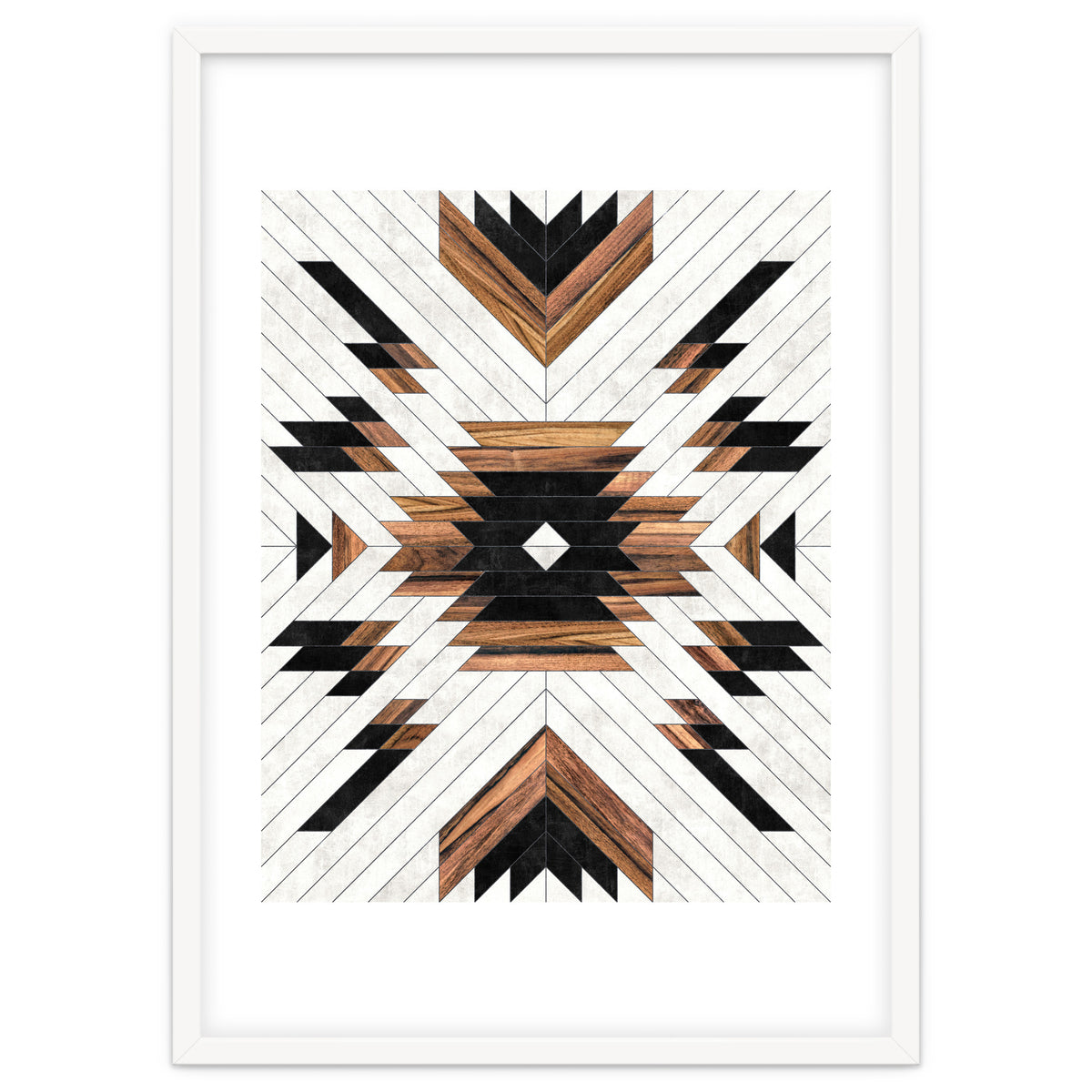 Urban Tribal Pattern No.5 - Aztec - Concrete and Wood