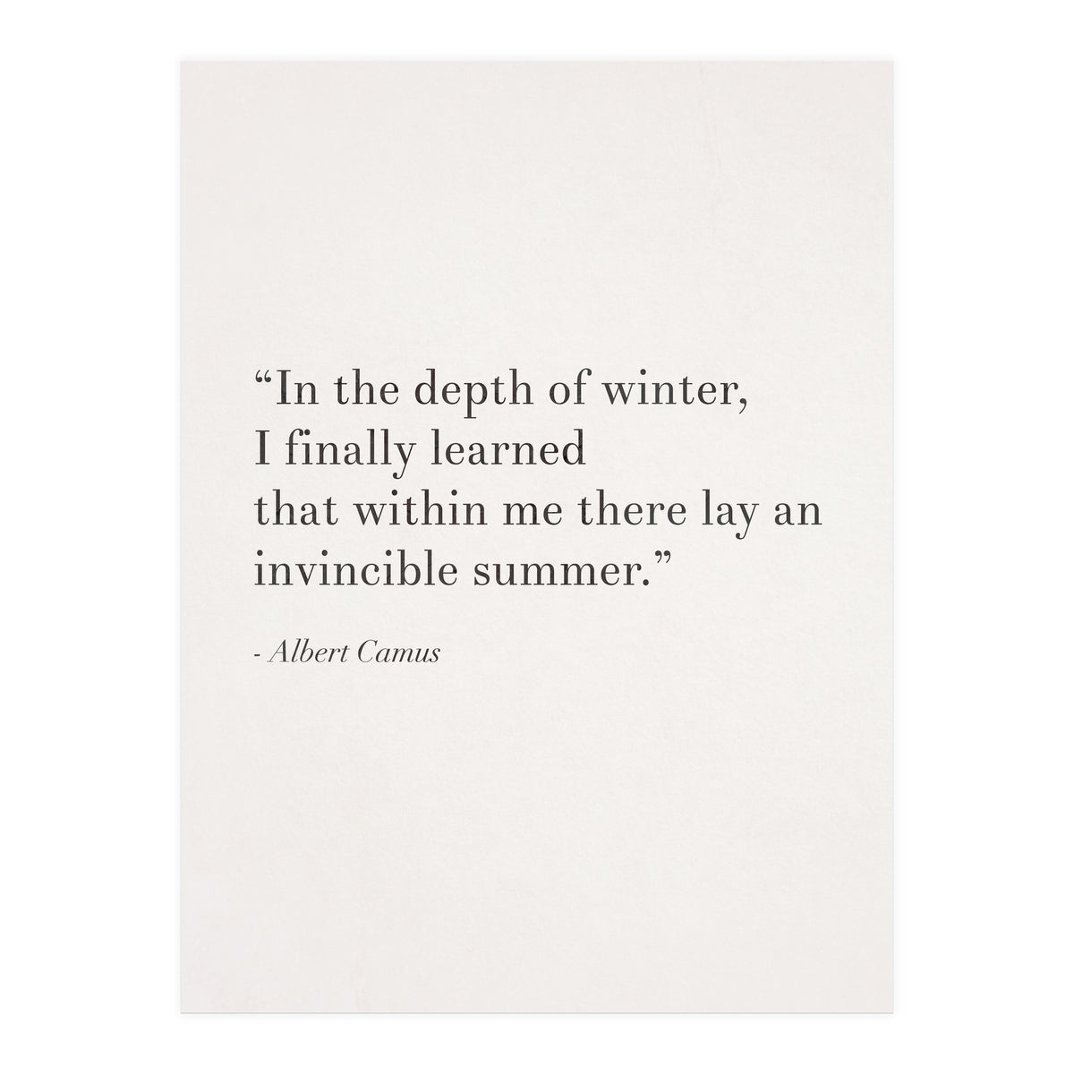 An Invincible Summer By Camus, White (Print Only)