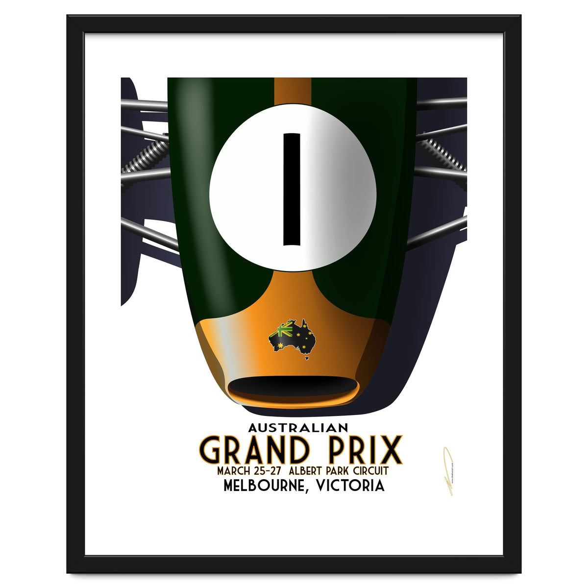 Australian Grand Prix Art Deco poster