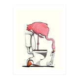 Flamingo on the Toilet, Funny Bathroom Humour (Print Only) thumbnail