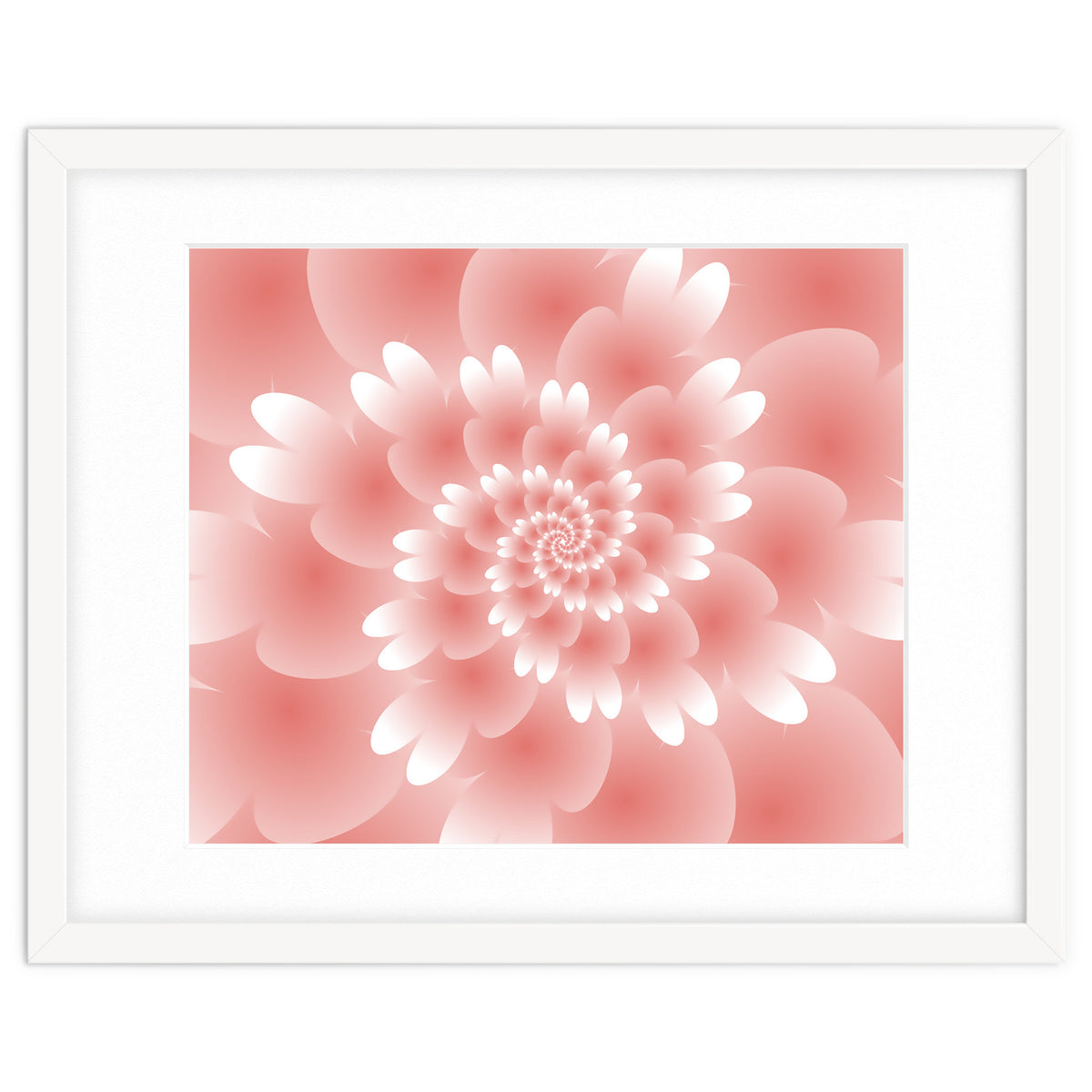 Abstract Orange Spiral Feather 3D ART