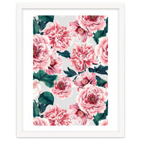 Pattern pink vintage peonies