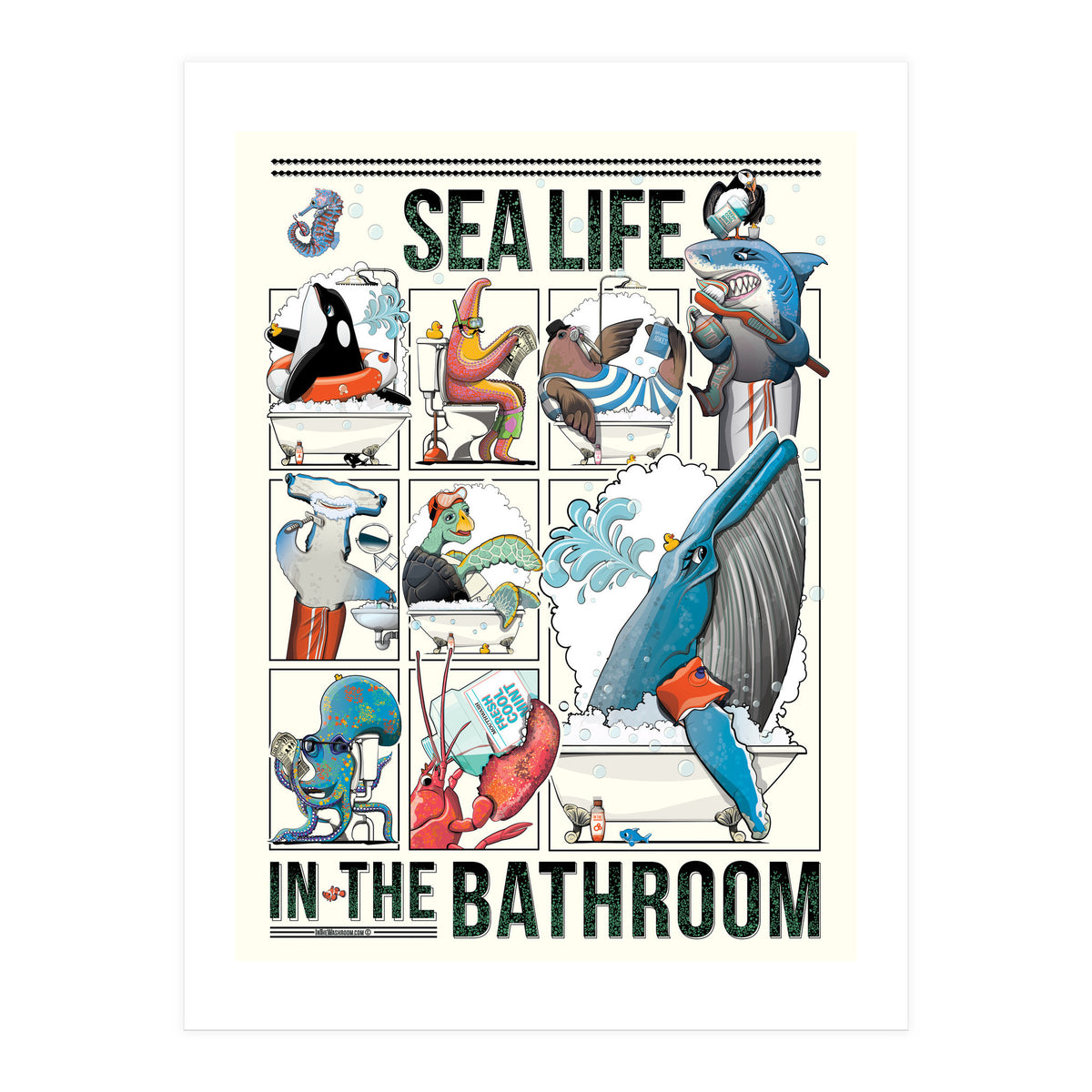 Sea Life in the Bathroom (Print Only)