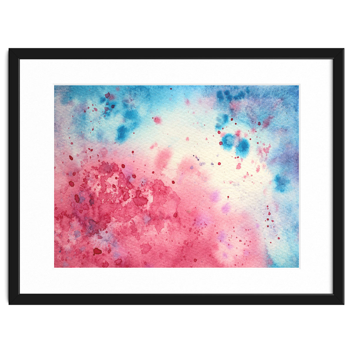 When pink meets blue || abstract watercolor