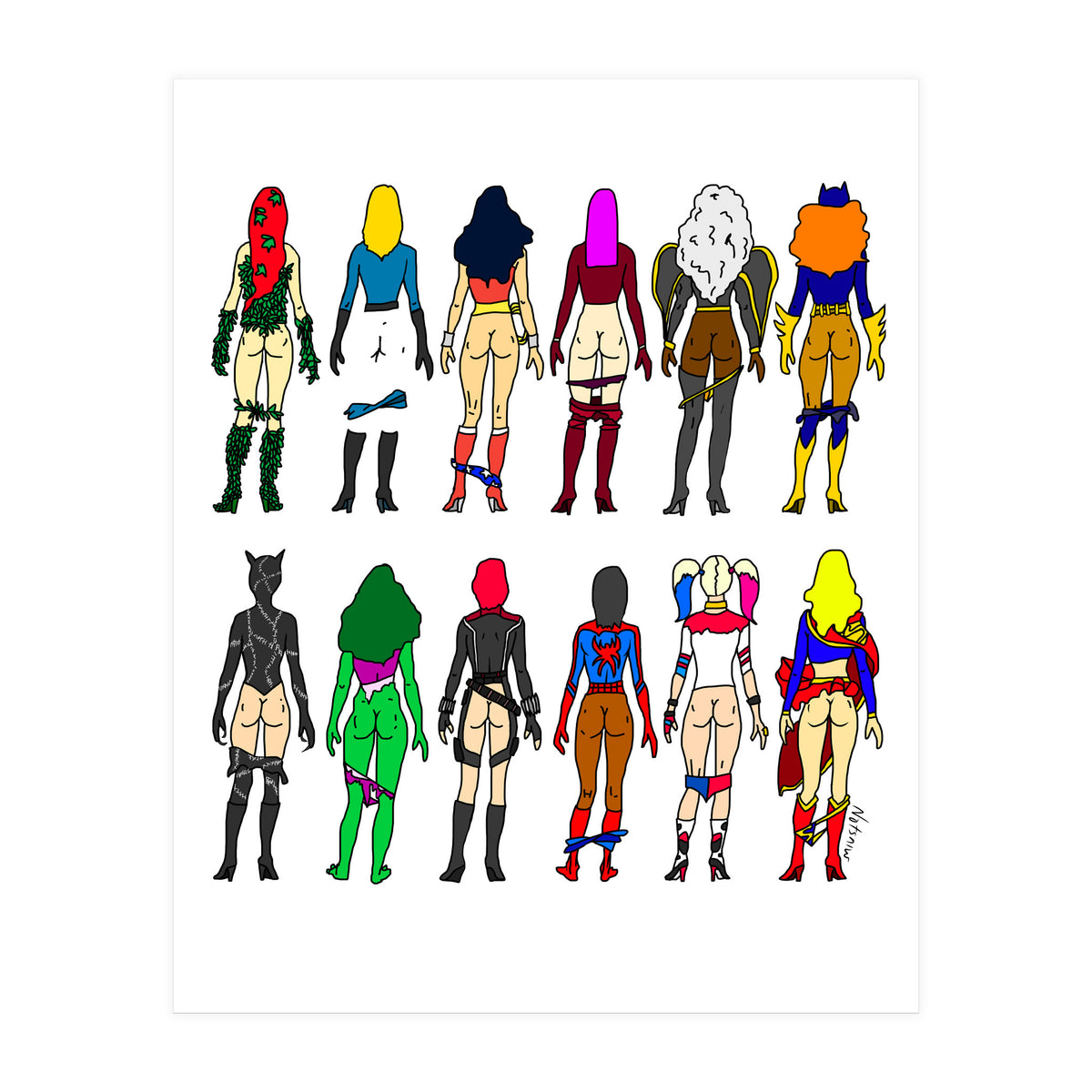 Superheroine Butts (Print Only)