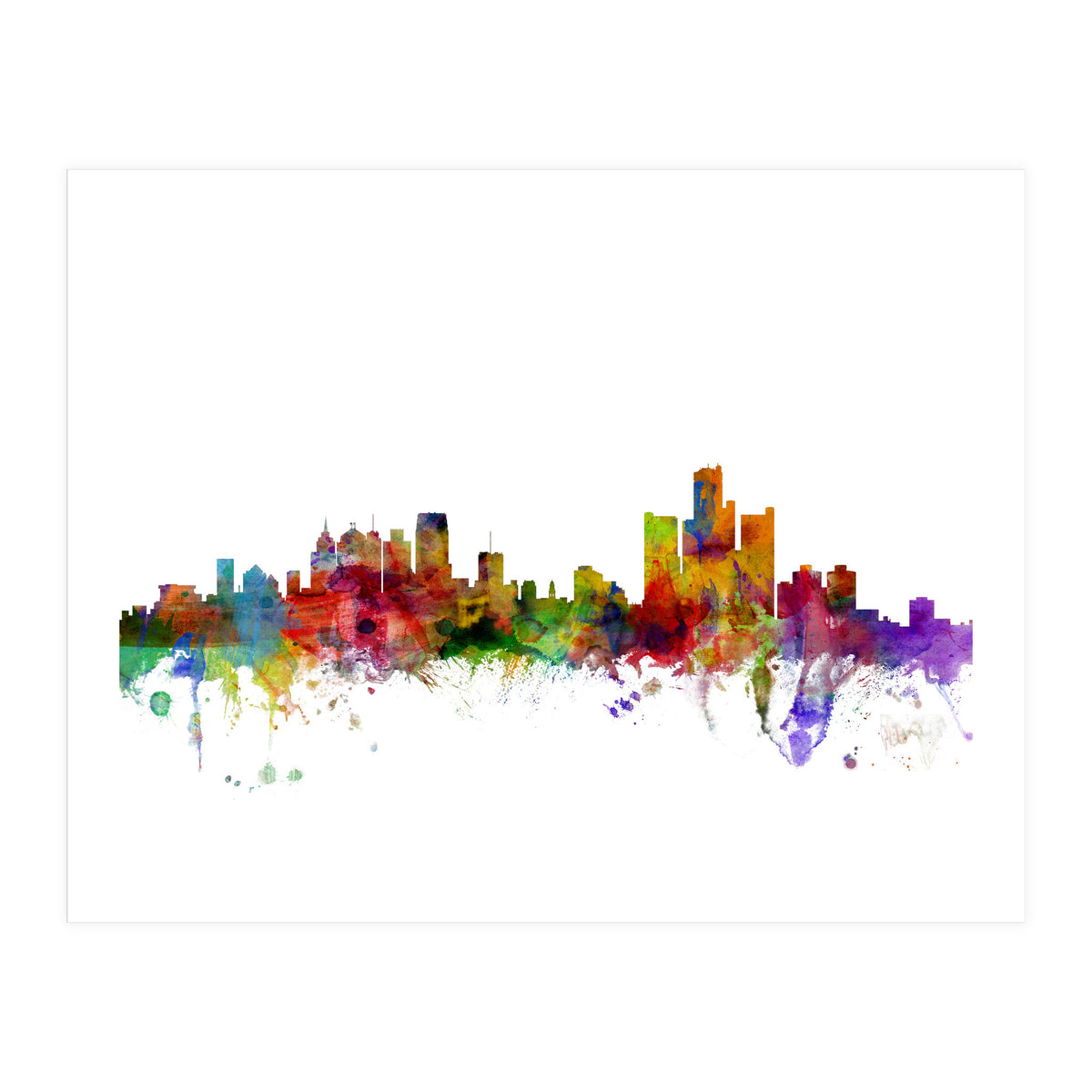 Detroit Michigan Skyline (Print Only)