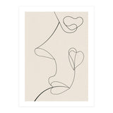 Continuous Line Art Face Drawing Floral Shapes (Print Only) thumbnail