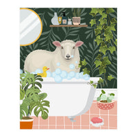 Sheep in Botanical Bathroom (Print Only)