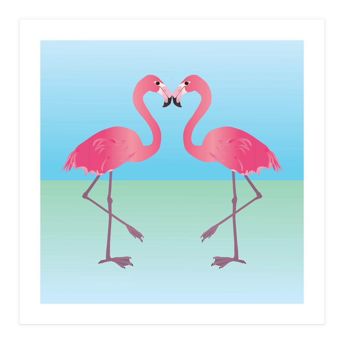 Two Pink flamingo's (Print Only)
