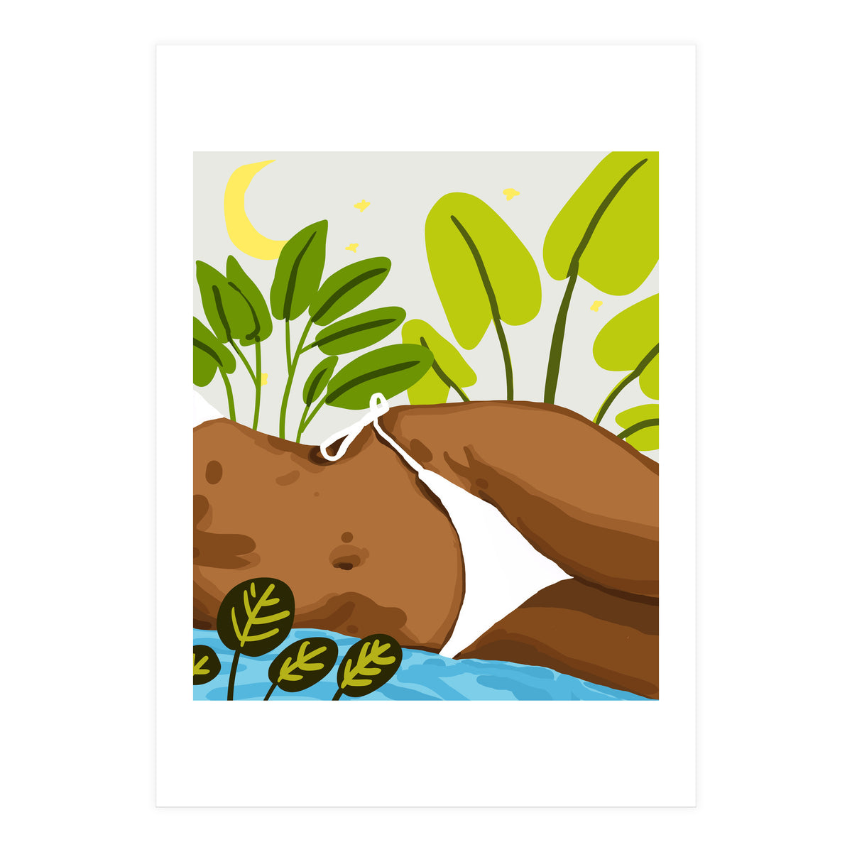 Is it Summer yet Modern Bohemian Black Woman, Bikini (Print Only)