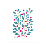 Springtime Floral | Teal and Pink (Print Only) thumbnail
