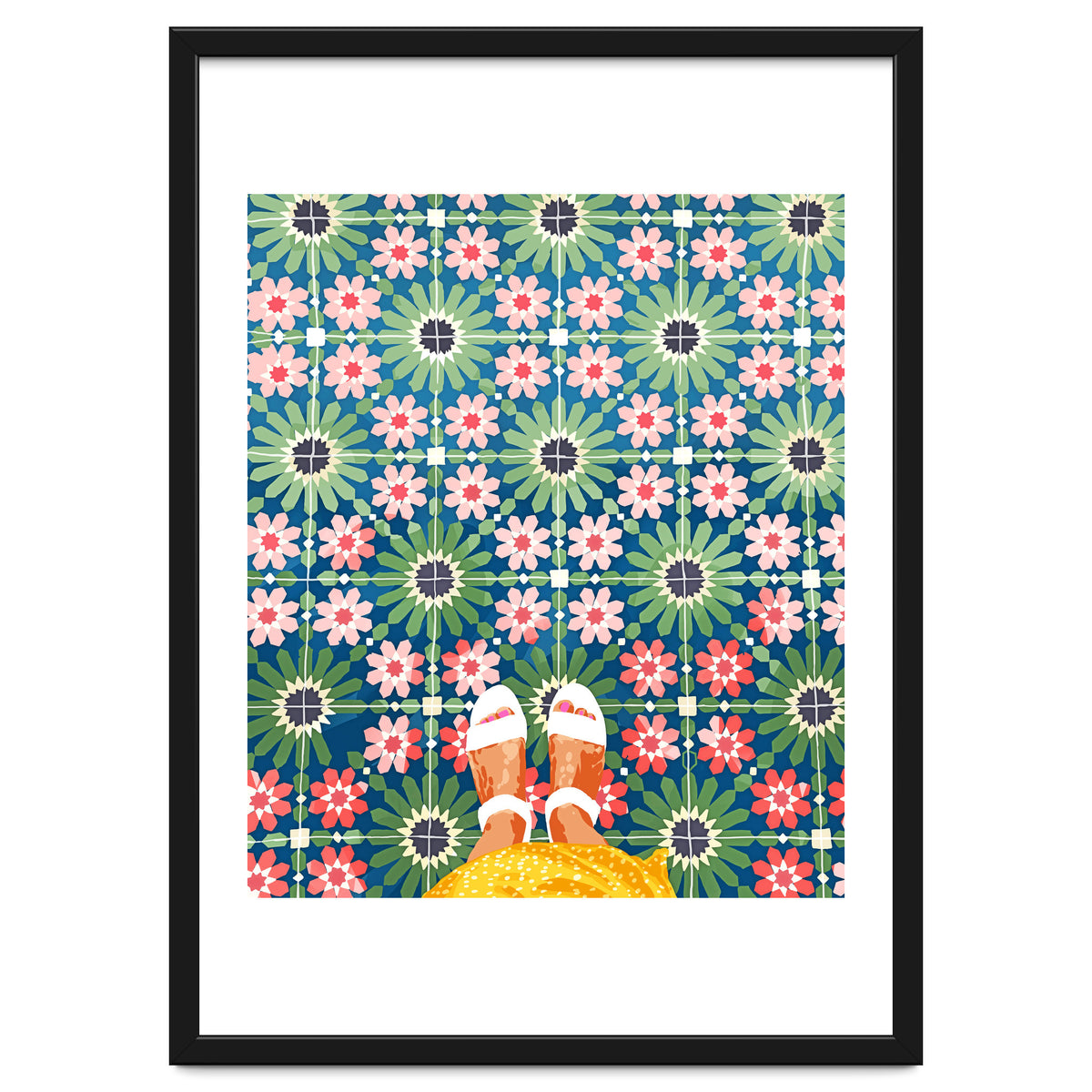 For The Love of Tiles | Moroccan Modern Bohemian Décor | Exotic Travel Watercolor Painting