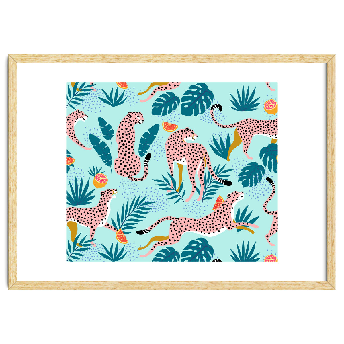 Cheetahs In The Grapefruit Grove, Tropical Jungle bohemian Wildlife, Tiger Wild Cat Nature Forest