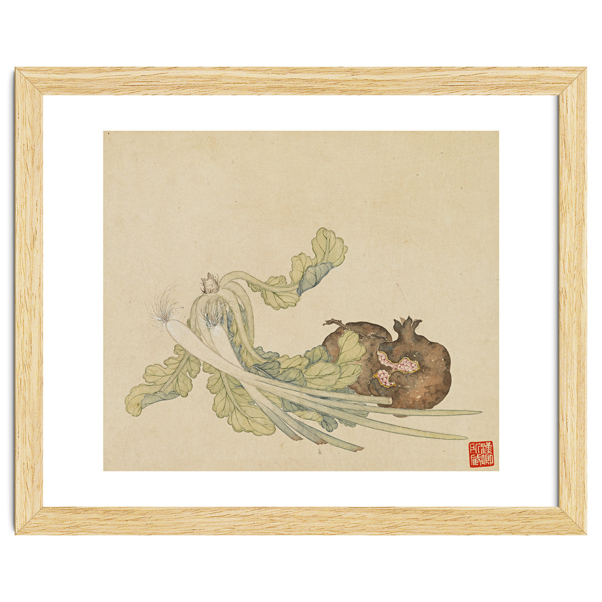 Wang Chengyu ~flowers, Vegetables, Pomegranates, Onions, Chinese Cabbage, Vegetables