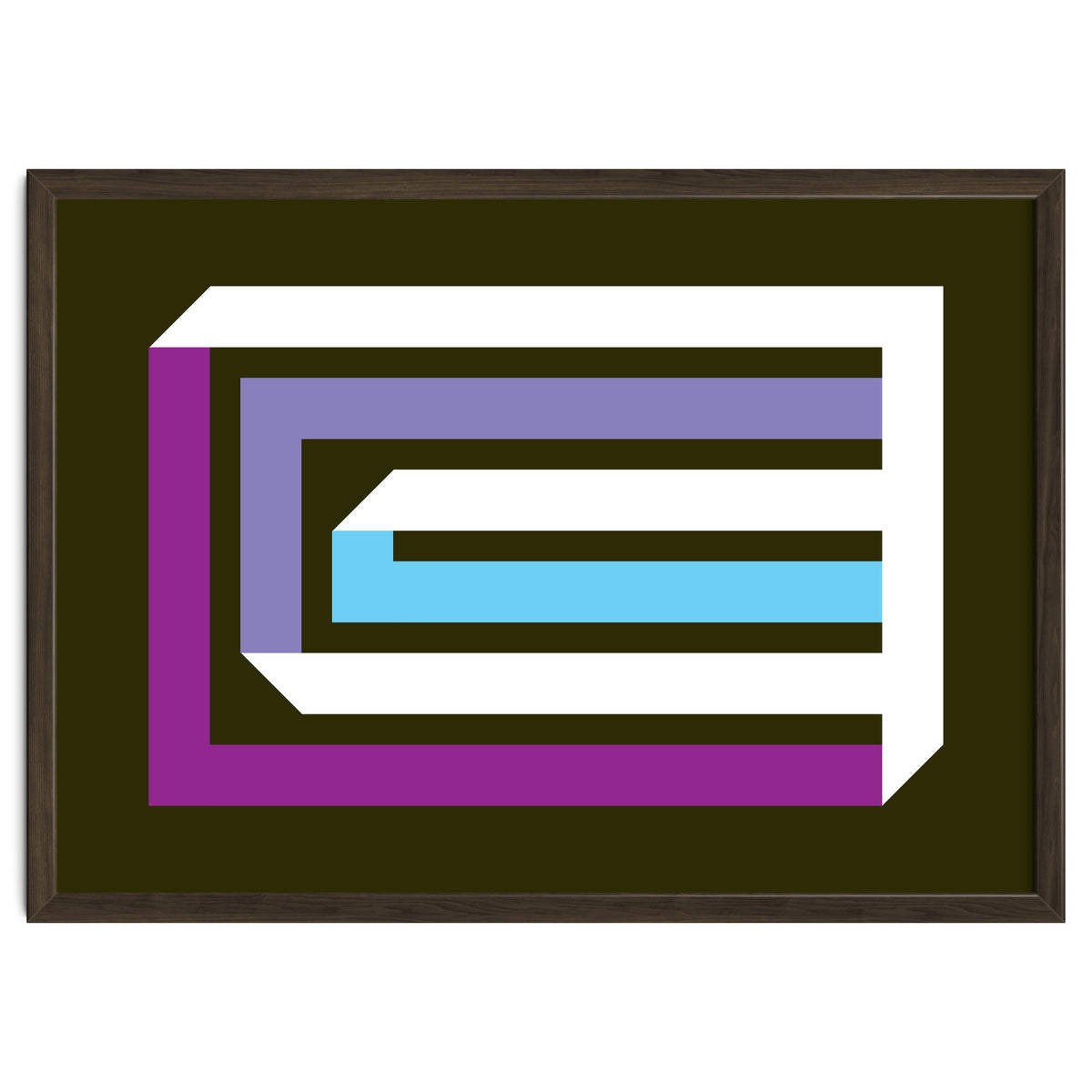 Geometric Shapes No. 35 -  brown, blue & lilac