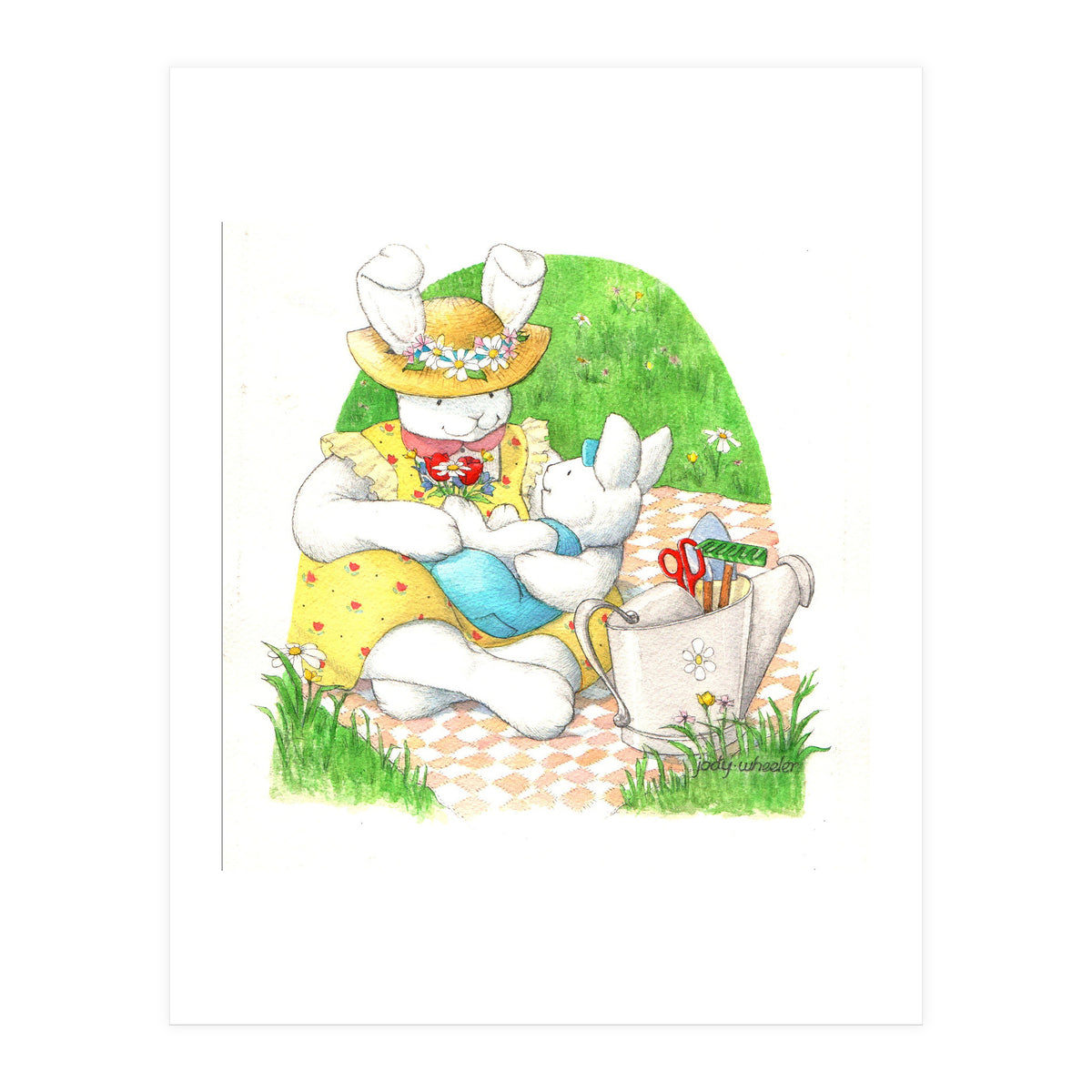 Momma Bunny & Baby (Print Only)