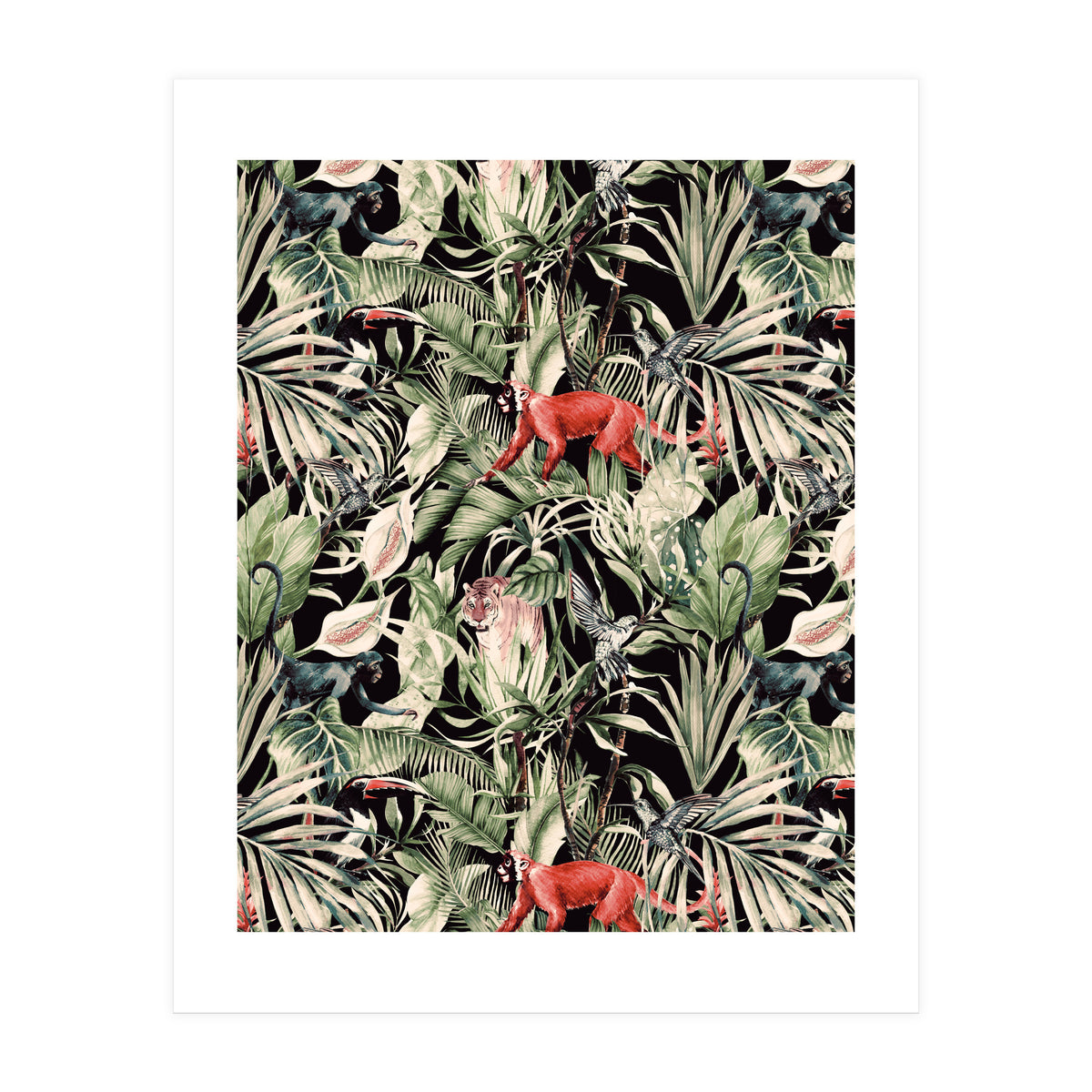 Animals In The Dark Of The Jungle (Print Only)