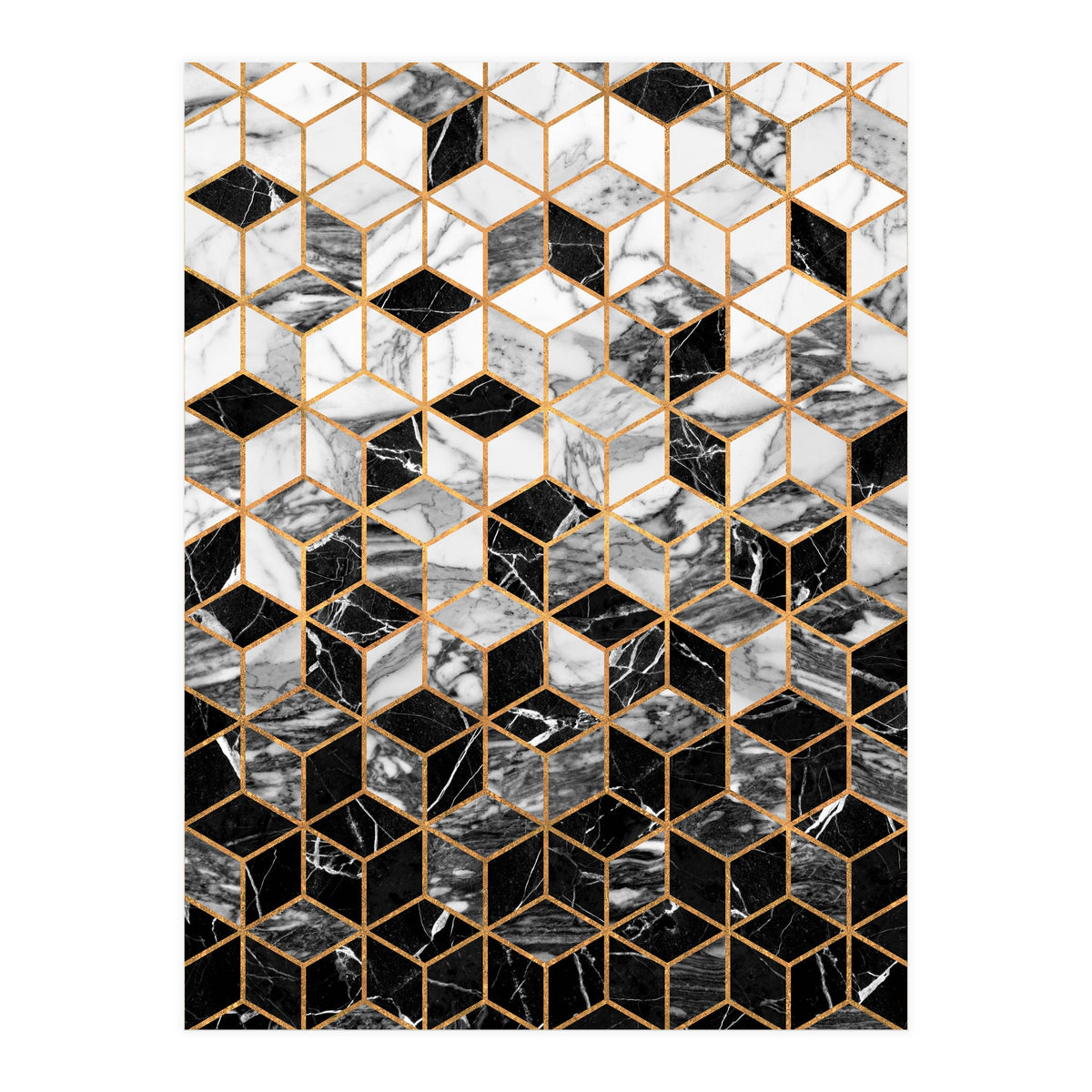 Marble Cubes - Black and White (Print Only)