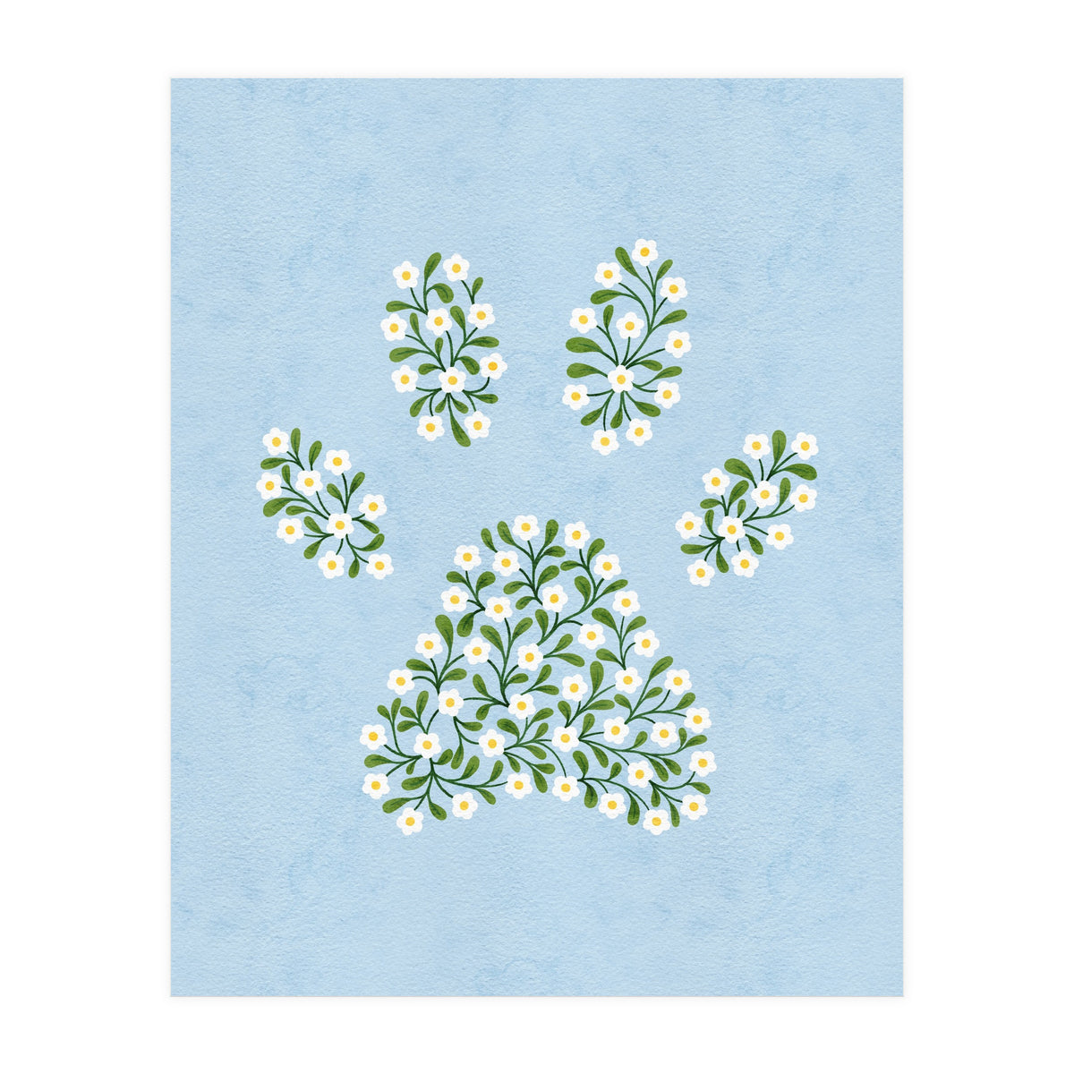 Floral Paw Print (Print Only)
