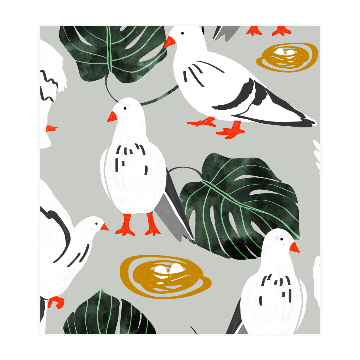 White Pigeons (Print Only)