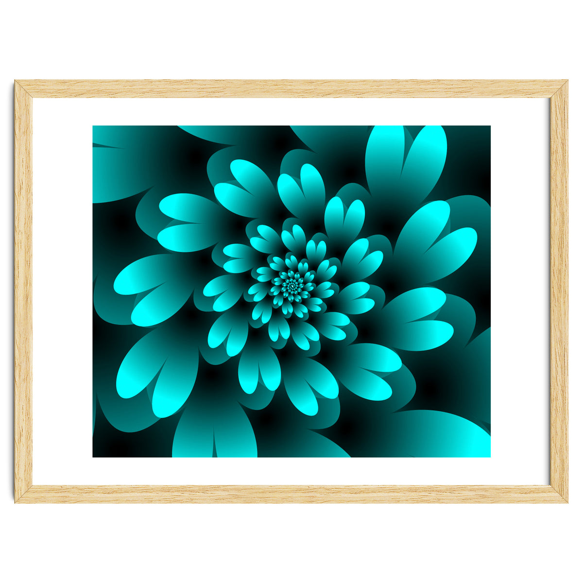 Turquoise Floral Satin Art