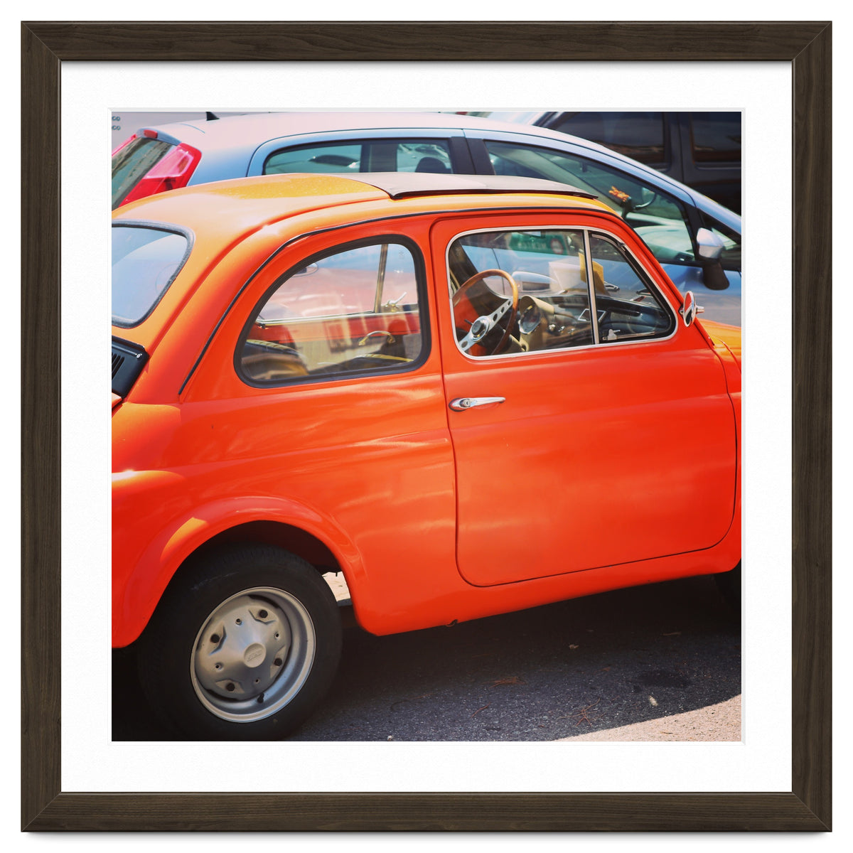 Classic orange Fiat 500