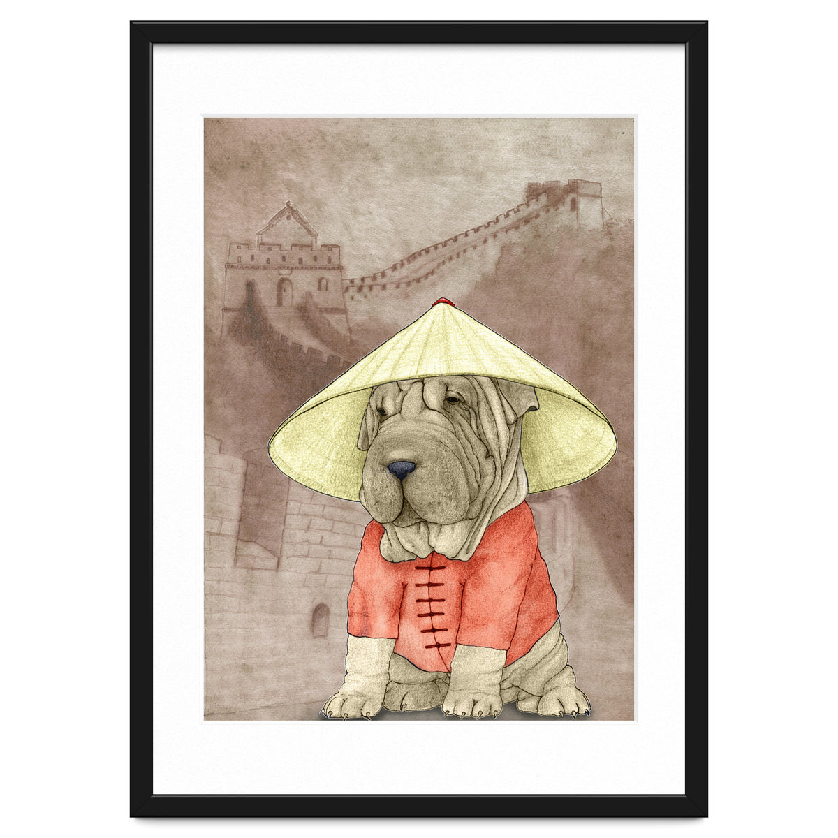 Sharpei With The Great Wall