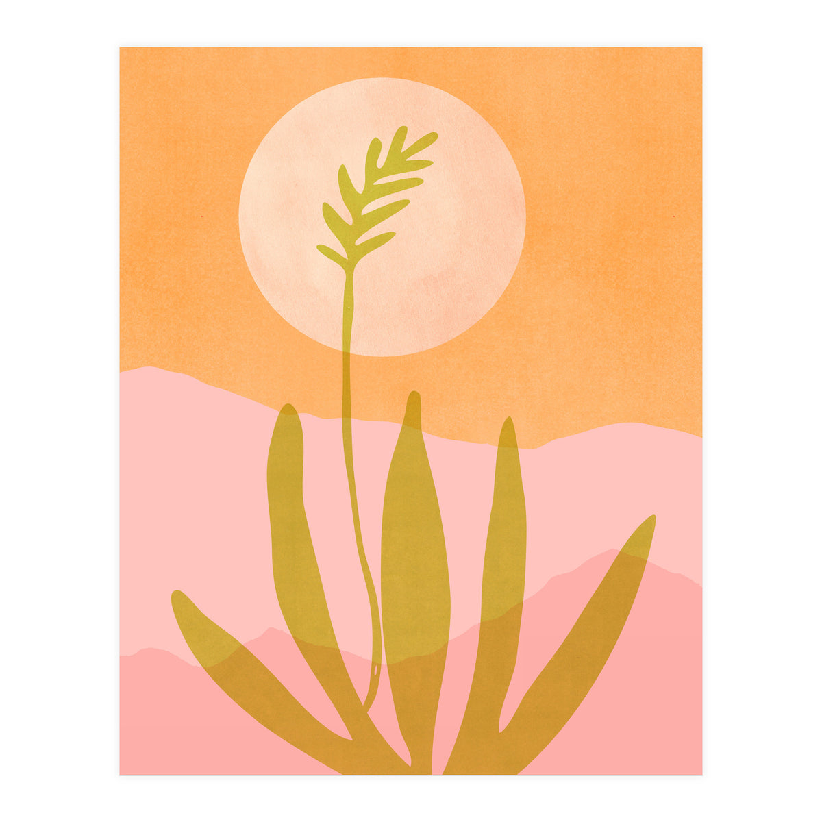 Desert Moon With Agave (Print Only)