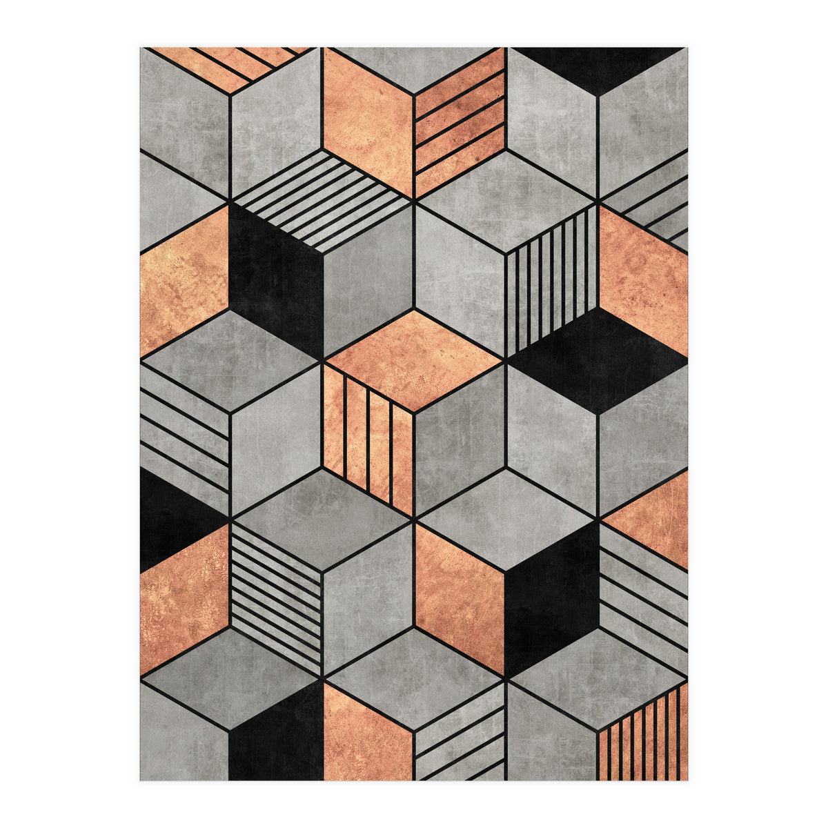 Concrete and Copper Cubes 2 (Print Only)