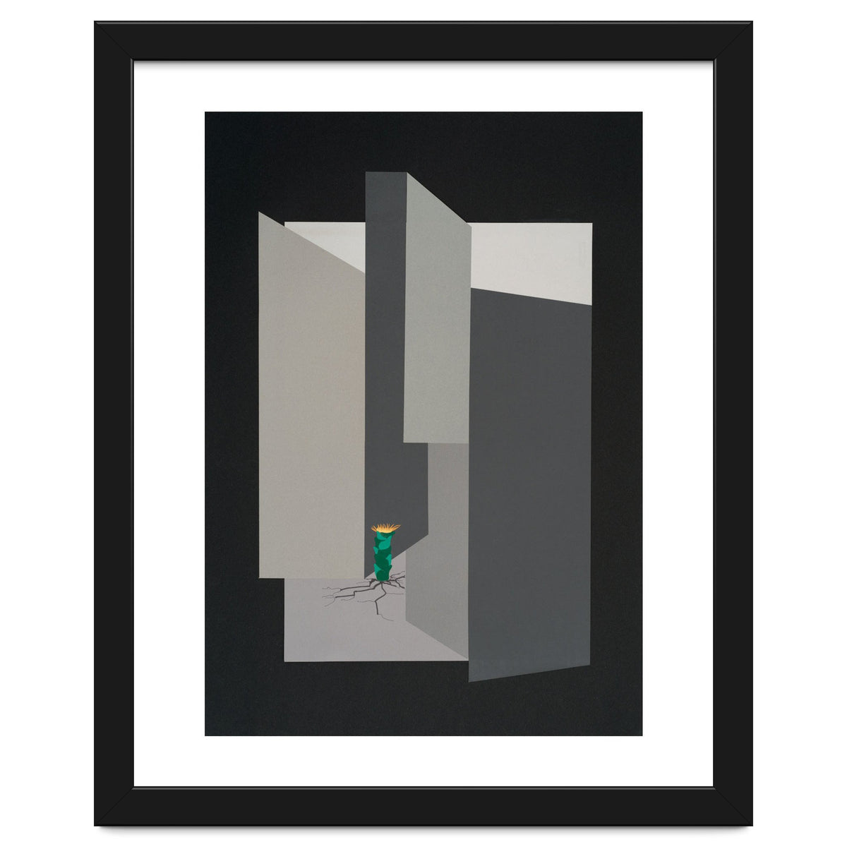 Small flower in concrete landscape.